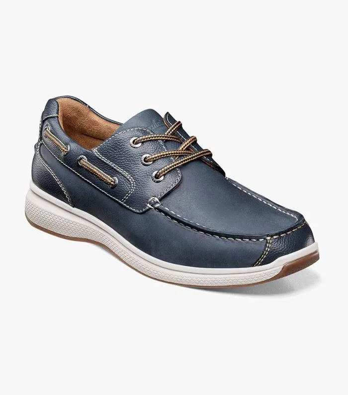 Men Great Lakes Moc Toe Oxford Indigo Florsheim Casual Shoes