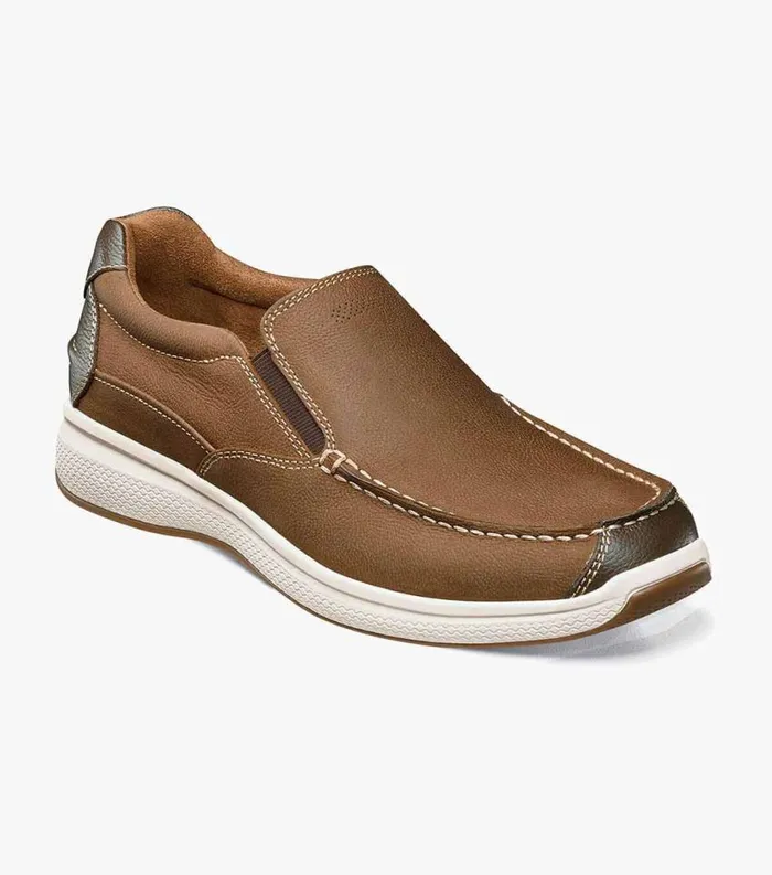 Men Great Lakes Moc Toe Slip On Stone Florsheim Casual Shoes