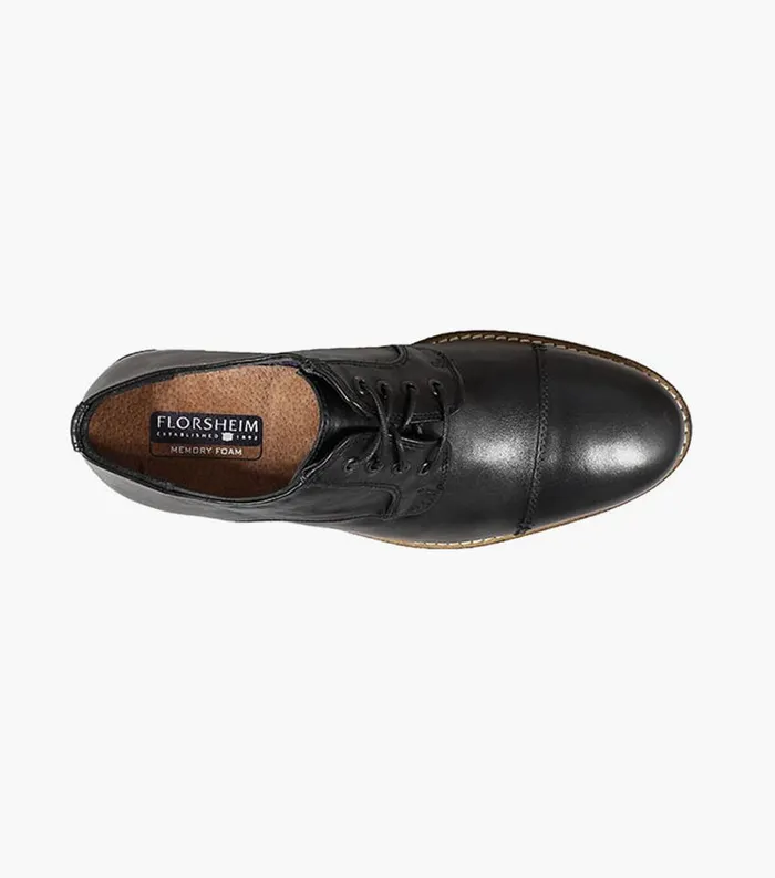 Men Hanlan Cap Toe Oxford Black Florsheim Dress Shoes