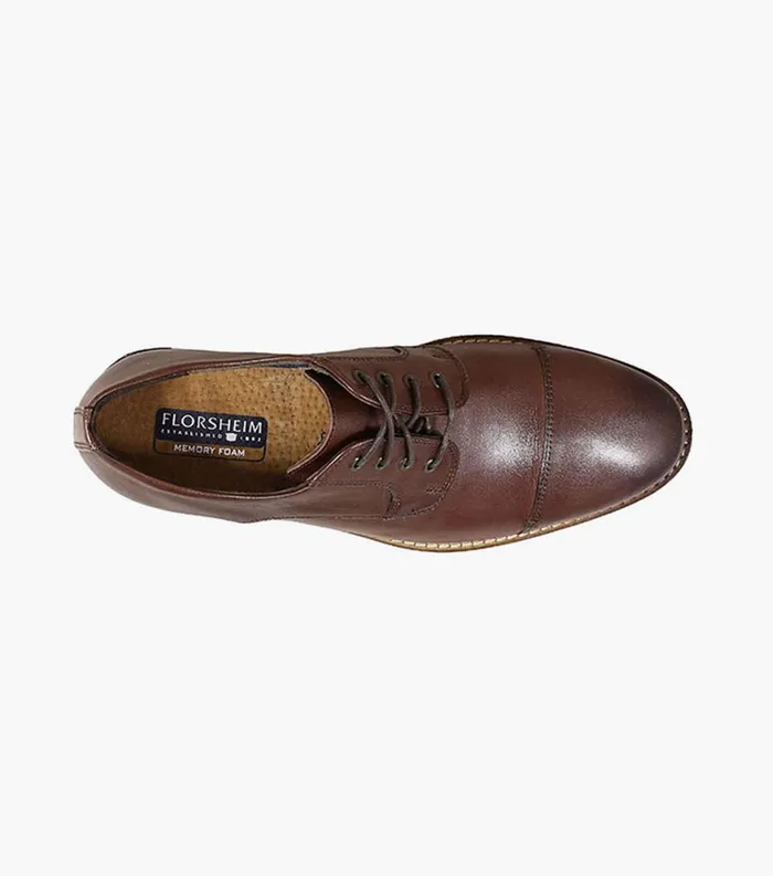Men Hanlan Cap Toe Oxford Brown Florsheim Dress Shoes