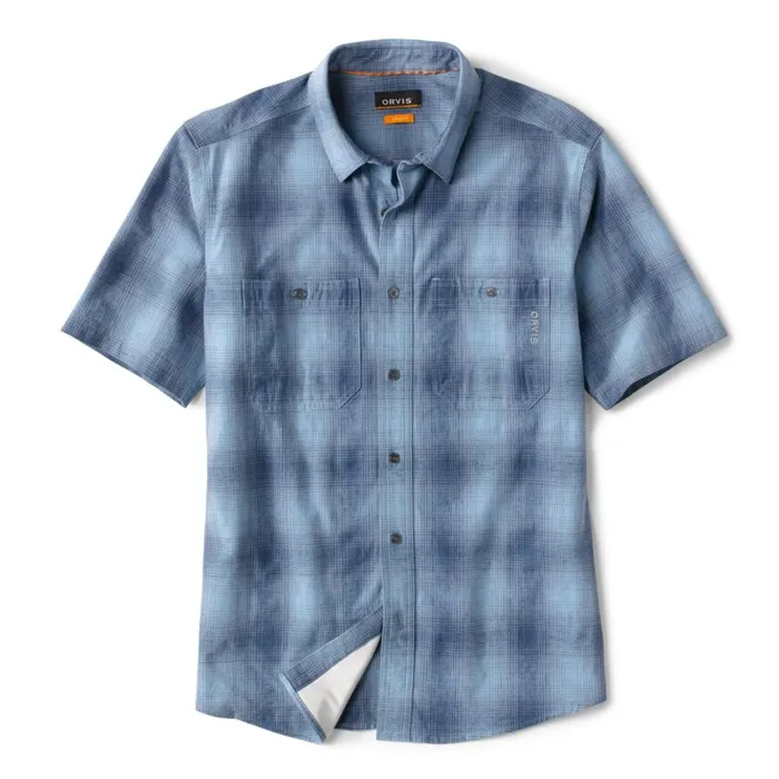 Men HempRecycled Poly ShortSleeved Shirt Blue Fog Orvis Shirts