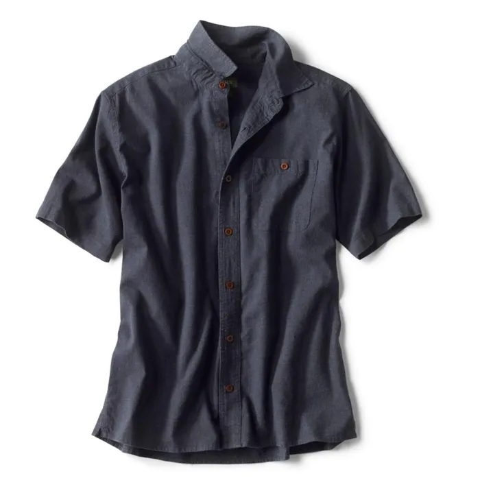 Men HempTENCEL Stretch ShortSleeved Shirt Navy Orvis Shirts