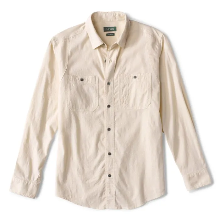 Men HempTENCELtrade LongSleeved Work Shirt Natural Orvis Shirts