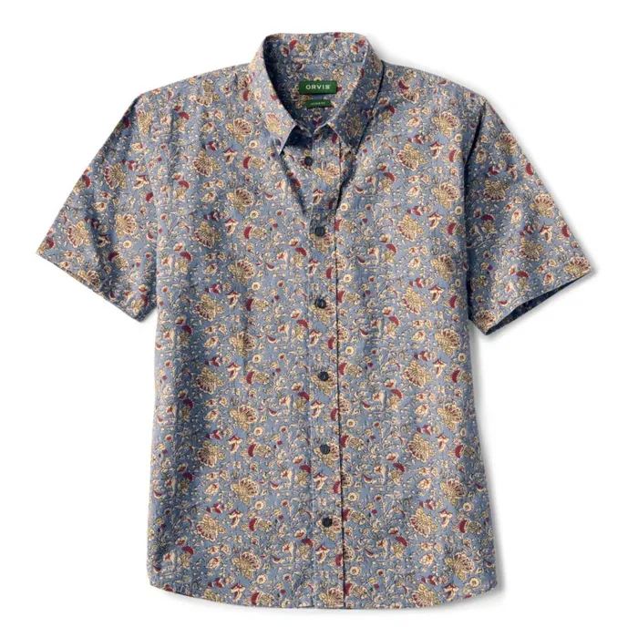 Men High Rock ShortSleeved Printed Shirt Blue Orvis Shirts