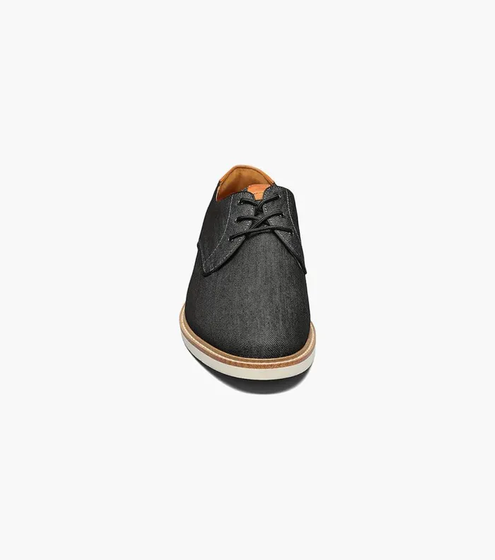 Men Highland Canvas Plain Toe Oxford Black Florsheim Casual Shoes