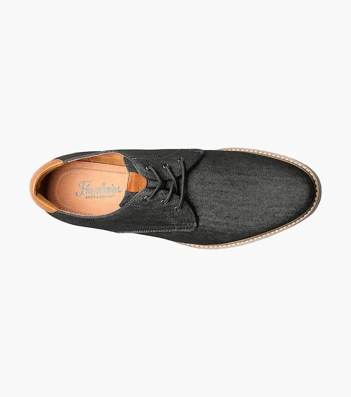 Men Highland Canvas Plain Toe Oxford Black Florsheim Casual Shoes
