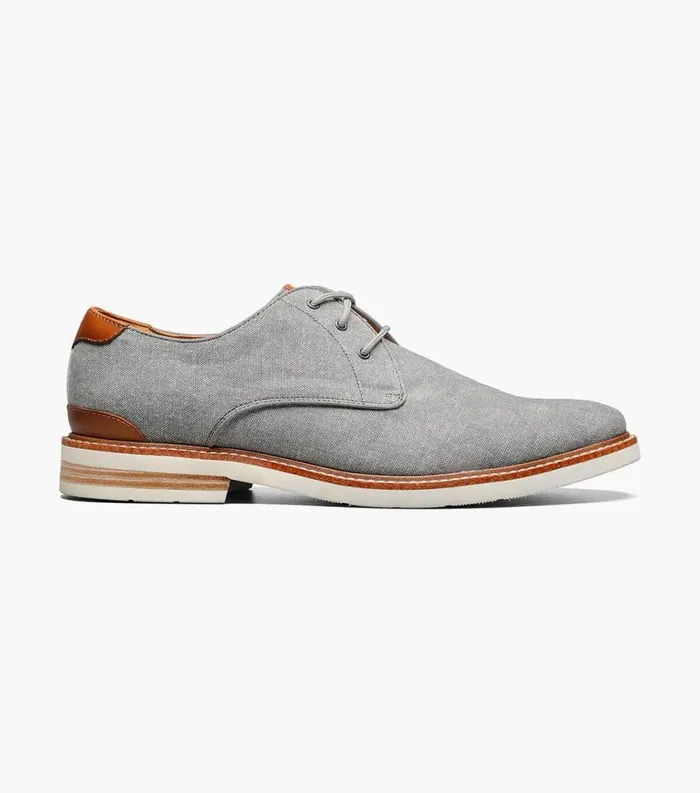 Men Highland Canvas Plain Toe Oxford Gray Florsheim Casual Shoes
