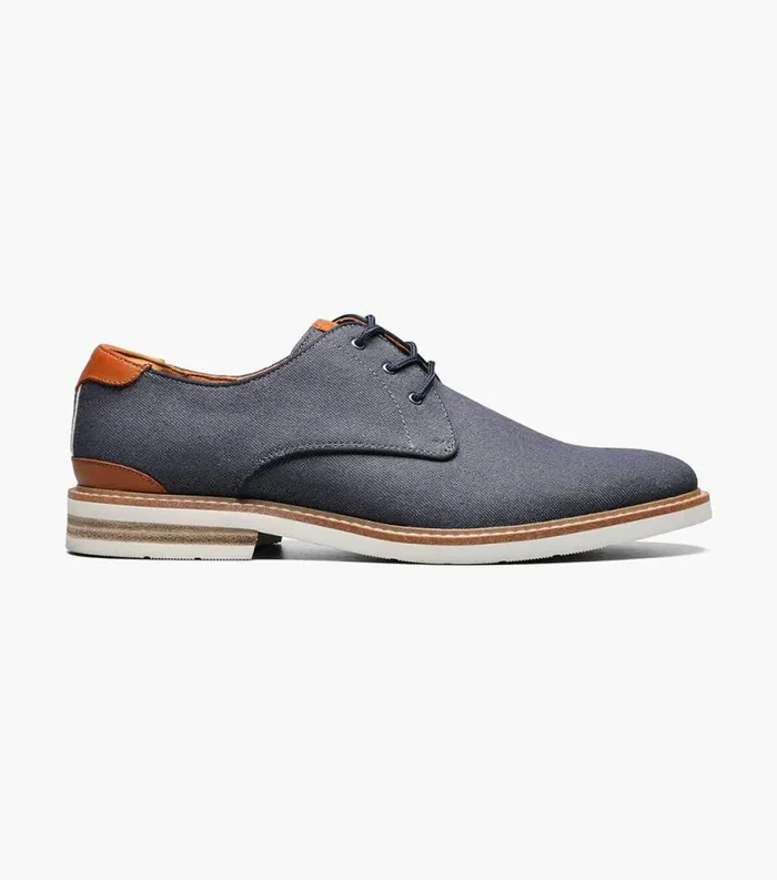 Men Highland Canvas Plain Toe Oxford Navy Florsheim Casual Shoes
