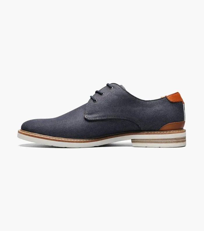 Men Highland Canvas Plain Toe Oxford Navy Florsheim Casual Shoes