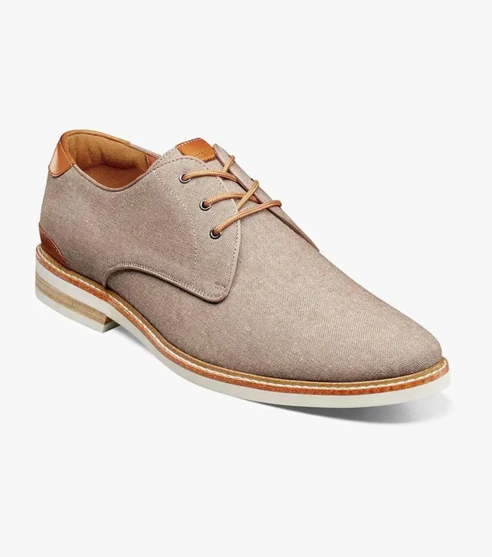 Men Highland Canvas Plain Toe Oxford Sand Florsheim Casual Shoes