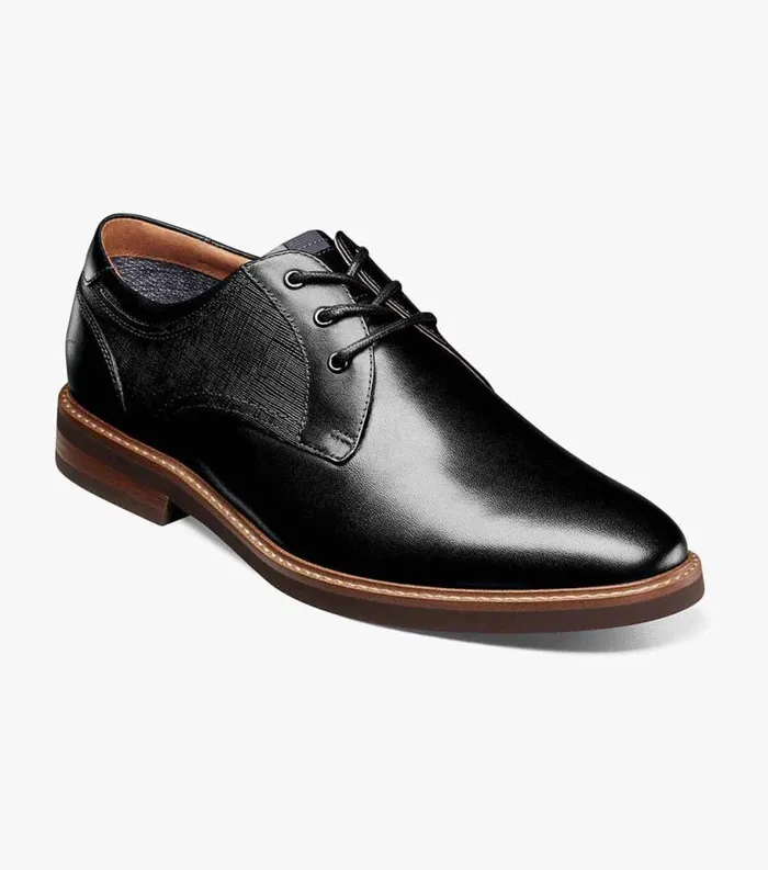 Men Highland II Plain Toe Oxford Black Florsheim Casual Shoes