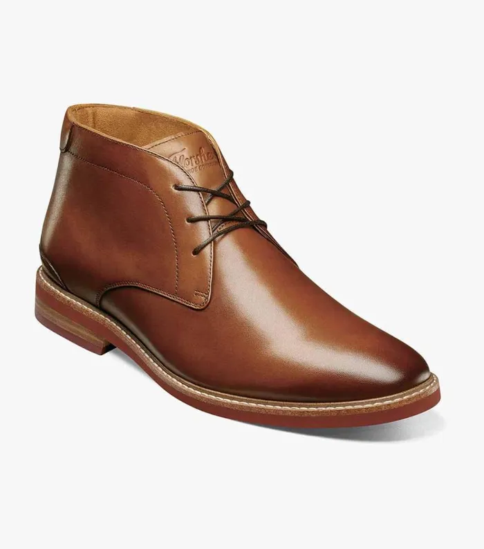 Men Highland Plain Toe Chukka Boot Cognac Florsheim Casual Shoes