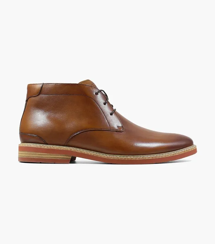 Men Highland Plain Toe Chukka Boot Cognac Florsheim Casual Shoes
