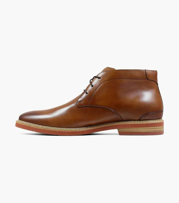 Men Highland Plain Toe Chukka Boot Cognac Florsheim Casual Shoes