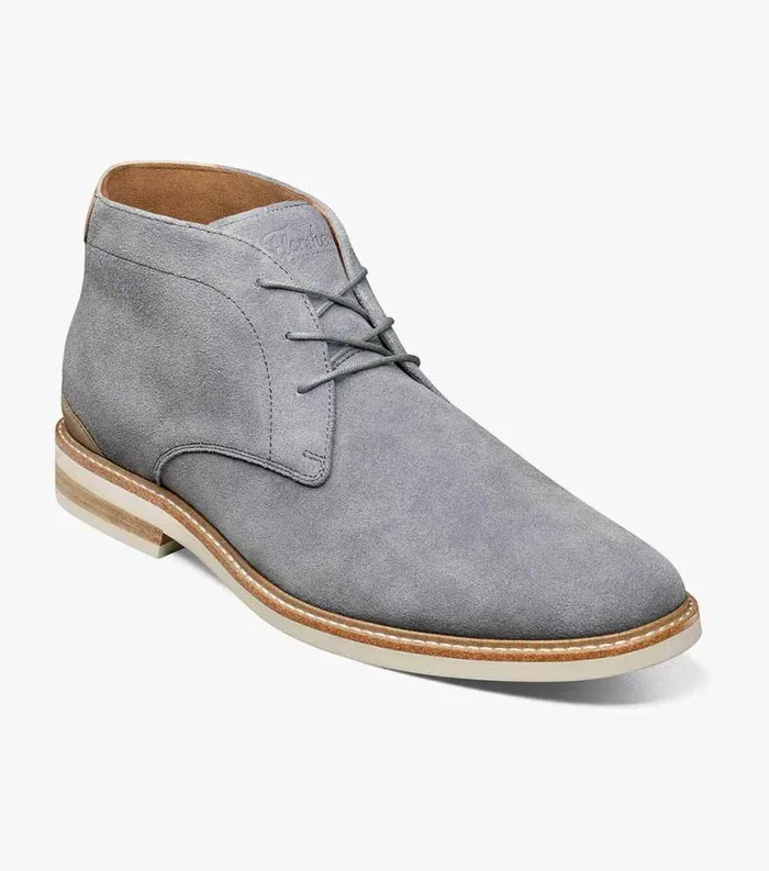 Men Highland Plain Toe Chukka Boot Gray Suede Florsheim Casual Shoes