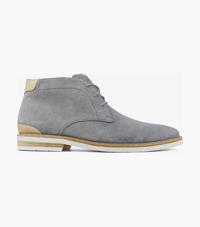 Men Highland Plain Toe Chukka Boot Gray Suede Florsheim Casual Shoes
