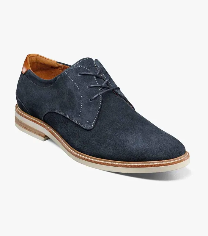 Men Highland Plain Toe Oxford Navy Suede Florsheim Casual Shoes