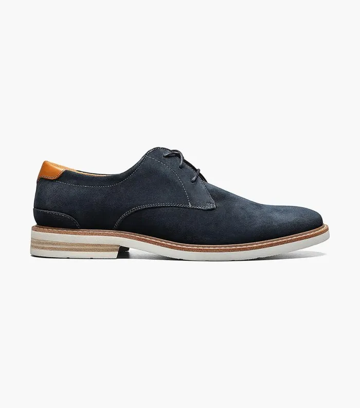 Men Highland Plain Toe Oxford Navy Suede Florsheim Casual Shoes