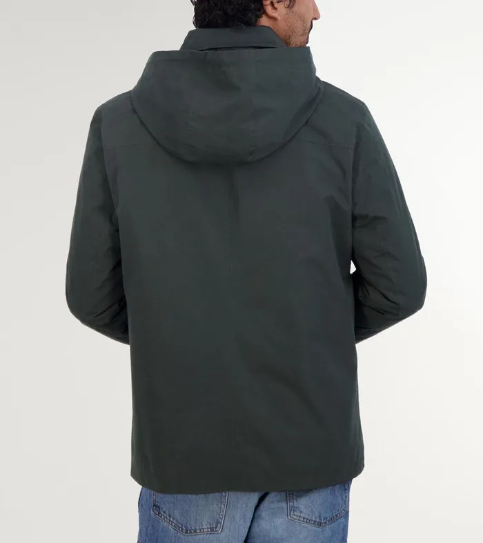 Men Hooded Rain Jacket Black Cole Haan Outerwear