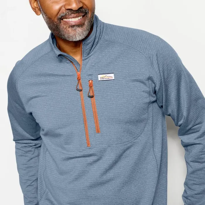 Men Horseshoe Hills QuarterZip Fleece Pullover Bluestone Orvis Fleece