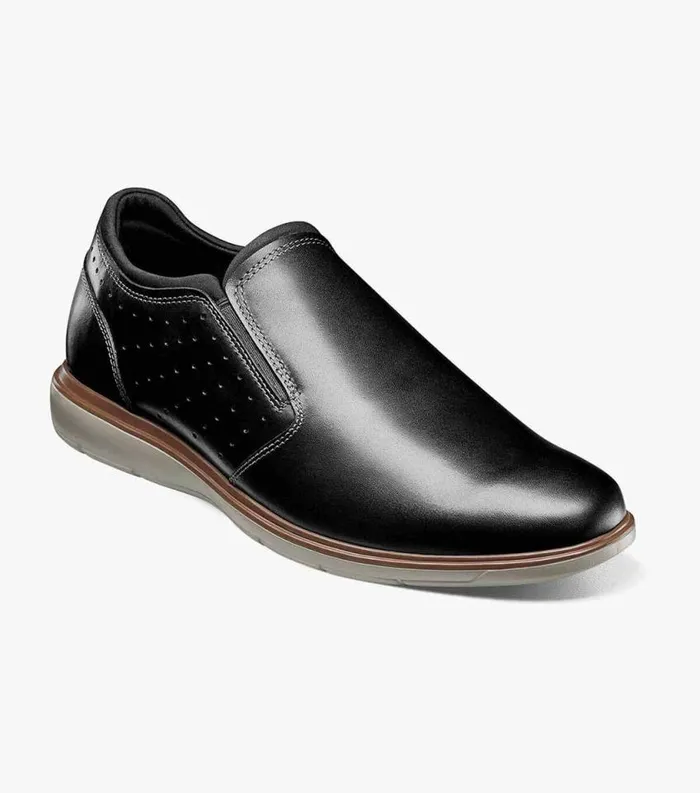 Men Ignight Plain Toe Slip On Black Florsheim Casual Shoes