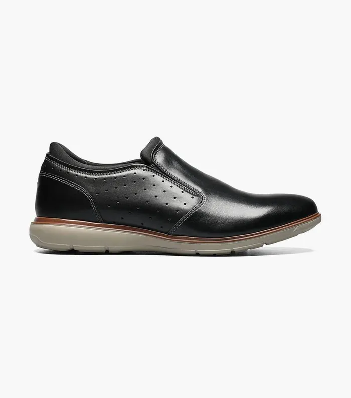 Men Ignight Plain Toe Slip On Black Florsheim Casual Shoes