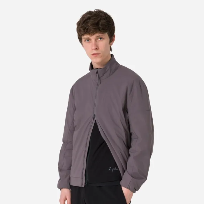 Men Insulated Jacket Blackgreyolive Greenmushroom Greywrought Iron Mercury Rapha Jackets and Vests