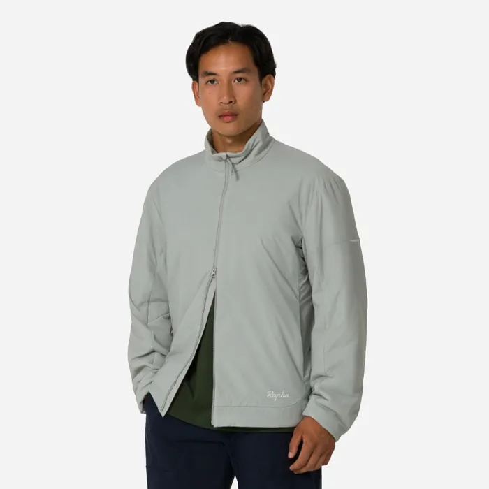 Men Insulated Jacket Blackgreyolive Greenmushroom Greywrought Iron Mercury Rapha Jackets and Vests