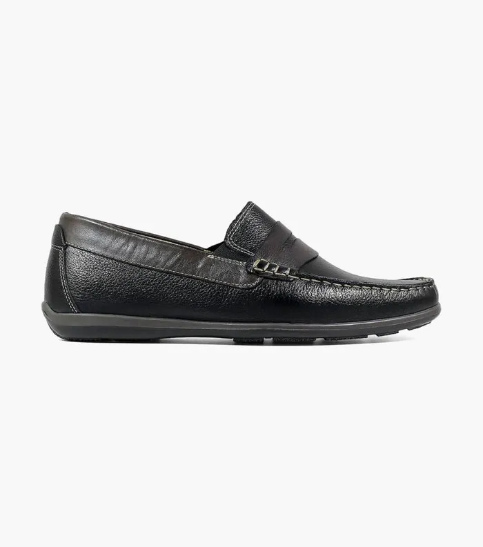 Men Intrepid Moc Toe Penny Driver Black Multi Florsheim Casual Shoes