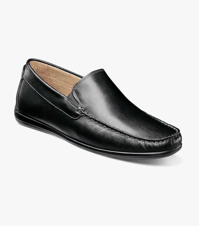 Men Intrepid Moc Toe Venetian Driver Black Florsheim Casual Shoes