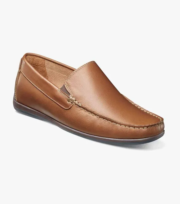 Men Intrepid Moc Toe Venetian Driver Cognac Florsheim Casual Shoes