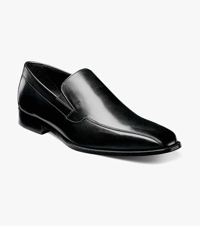 Men Jacobi Bike Toe Slip On Black Florsheim Dress Shoes