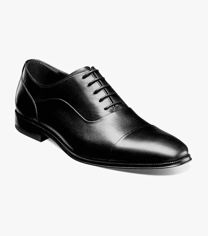 Men Jetson Cap Toe Oxford Black Florsheim Dress Shoes