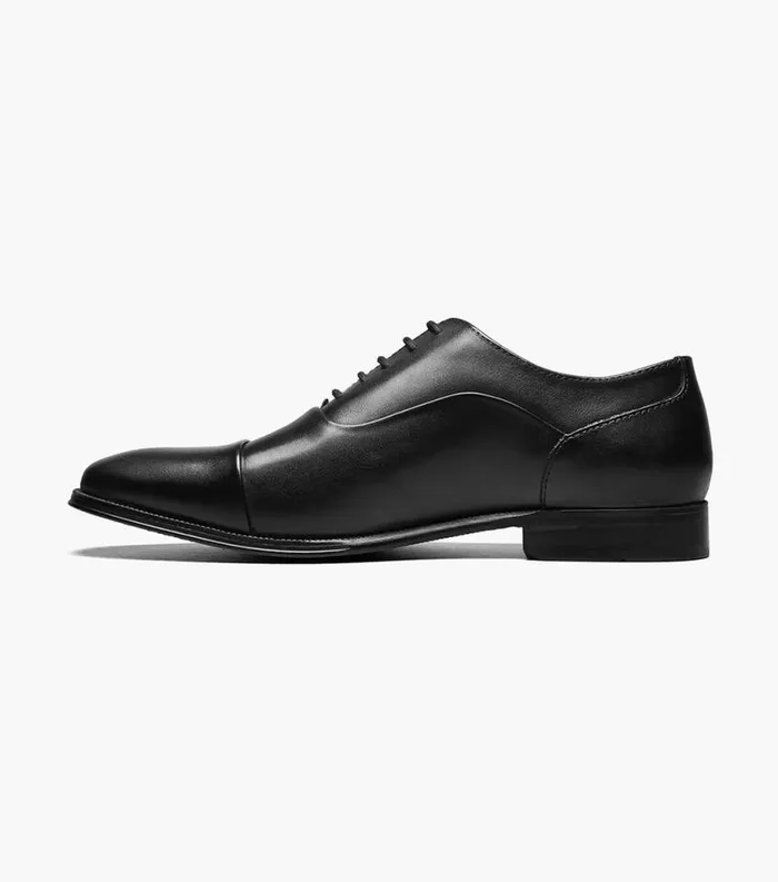 Men Jetson Cap Toe Oxford Black Florsheim Dress Shoes