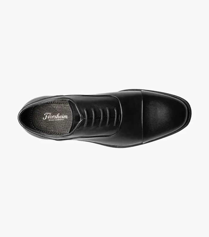 Men Jetson Cap Toe Oxford Black Florsheim Dress Shoes