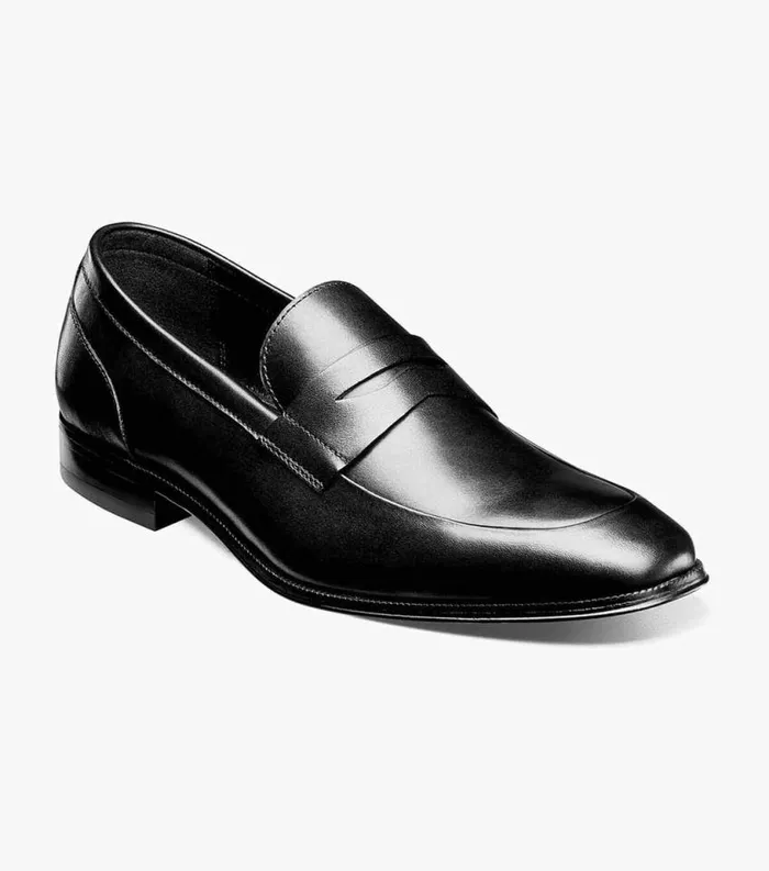 Men Jetson Moc Toe Penny Loafer Black Florsheim Dress Shoes