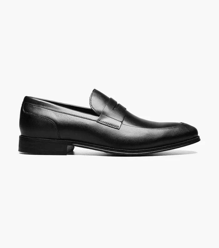 Men Jetson Moc Toe Penny Loafer Black Florsheim Dress Shoes