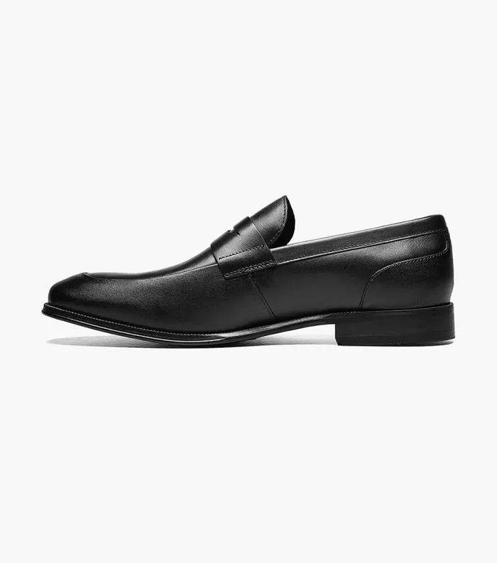 Men Jetson Moc Toe Penny Loafer Black Florsheim Dress Shoes