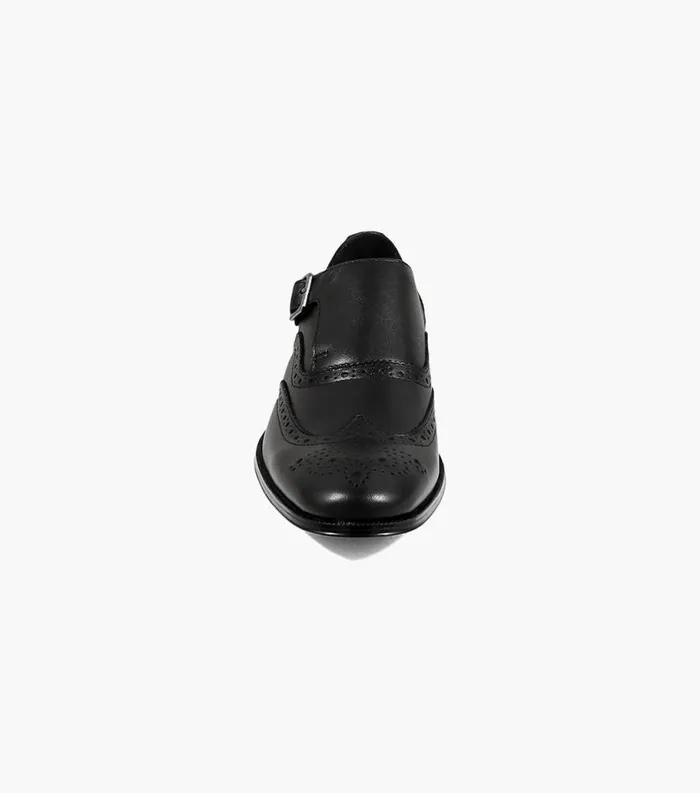 Men Jetson Wingtip Monk Strap Black Florsheim Dress Shoes