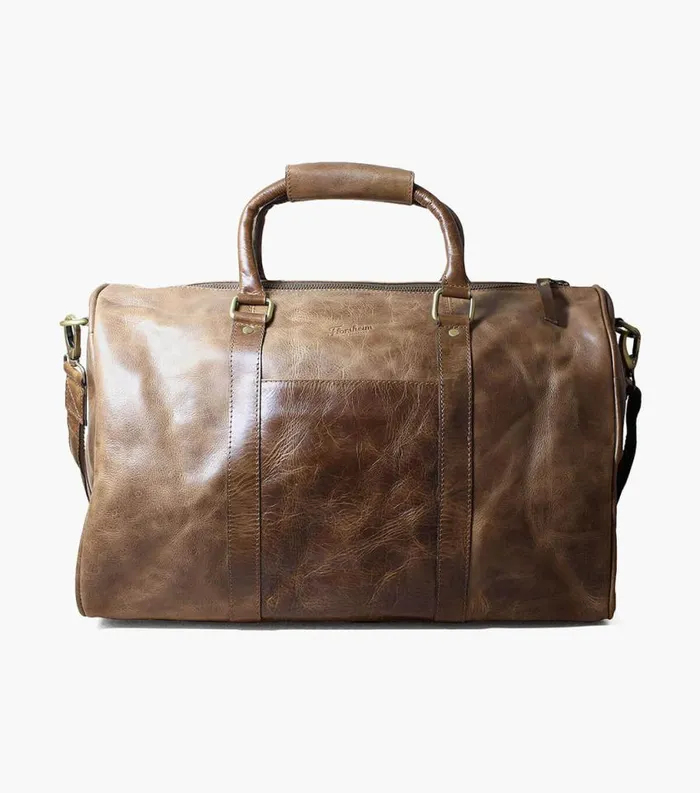 Men Kendall Leather Gym Bag Brown Florsheim Bags