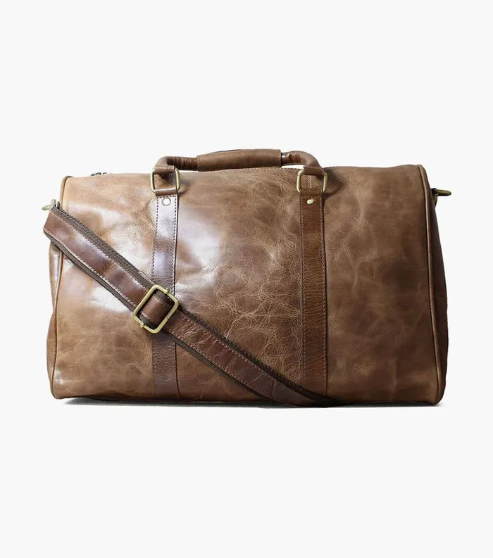 Men Kendall Leather Gym Bag Brown Florsheim Bags