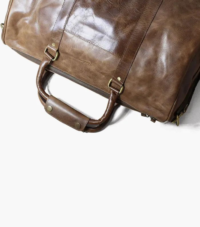 Men Kendall Leather Gym Bag Brown Florsheim Bags