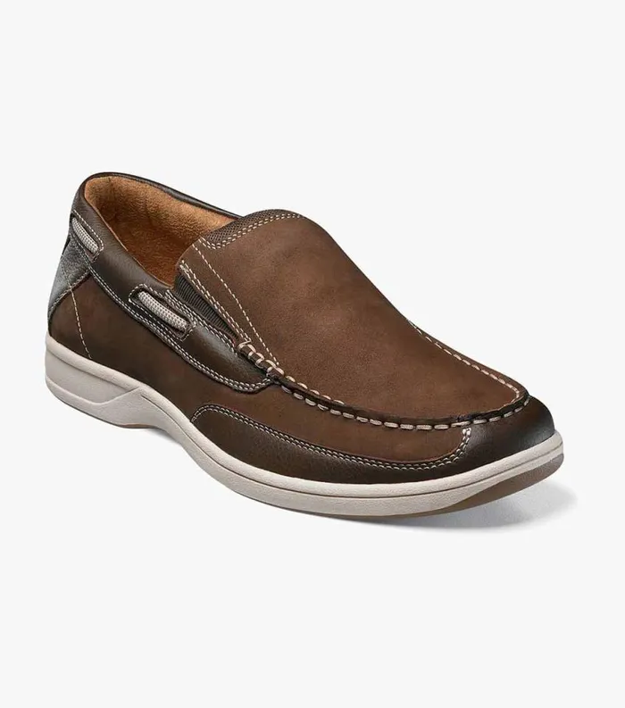 Men Lakeside Moc Toe Slip On Brown Florsheim Casual Shoes