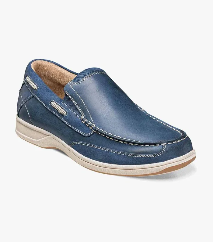 Men Lakeside Moc Toe Slip On Indigo Florsheim Casual Shoes