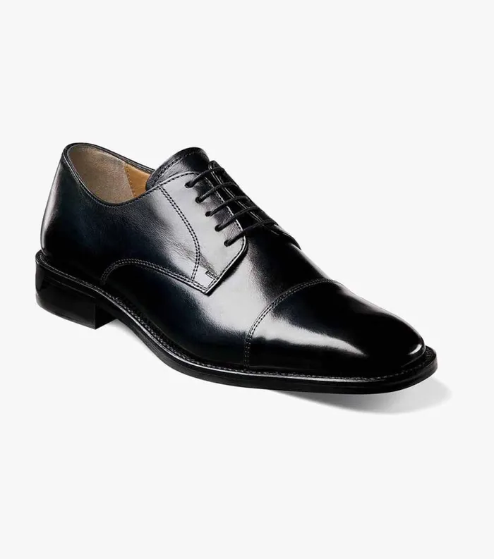 Men Lawrence Cap Toe Oxford Black Florsheim Dress Shoes