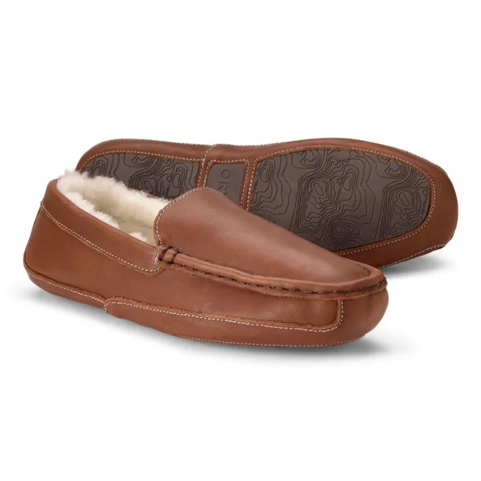 Men Leather Venetian Slippers Dark Brown Orvis Slippers