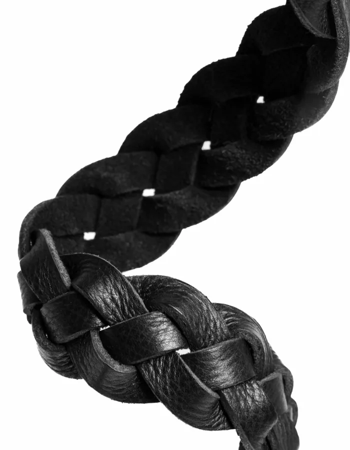 Men Les Deux Belts Victor Braided Belt 8211 BlackBlack