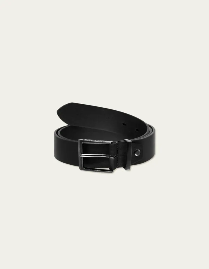 Men Les Deux Belts Walker Leather Belt 8211 BlackBlack