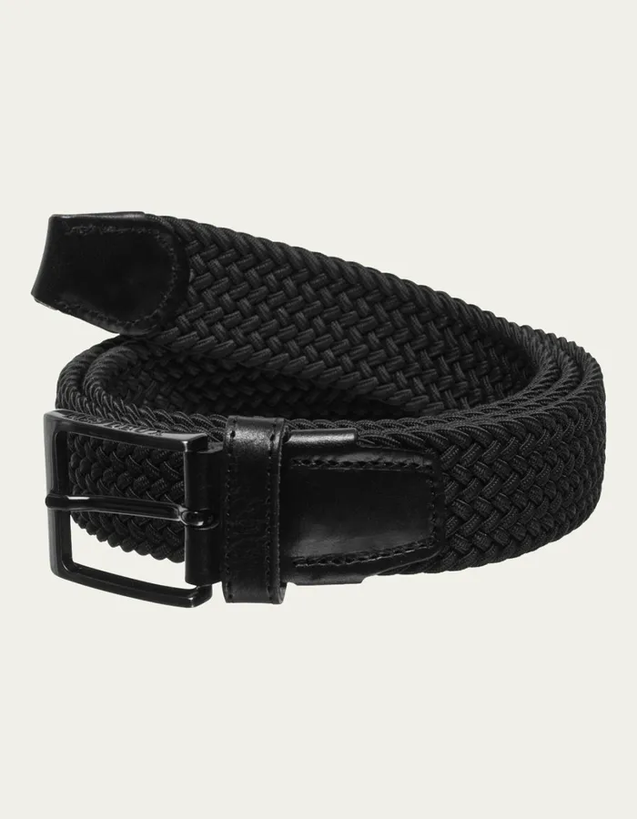 Men Les Deux Belts Walker Webbing Belt 8211 BlackBlack