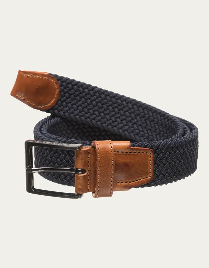 Men Les Deux Belts Walker Webbing Belt 8211 Dark Navy